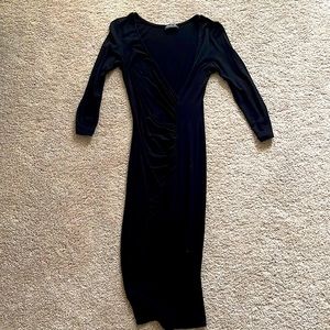 Black midi dress with slit